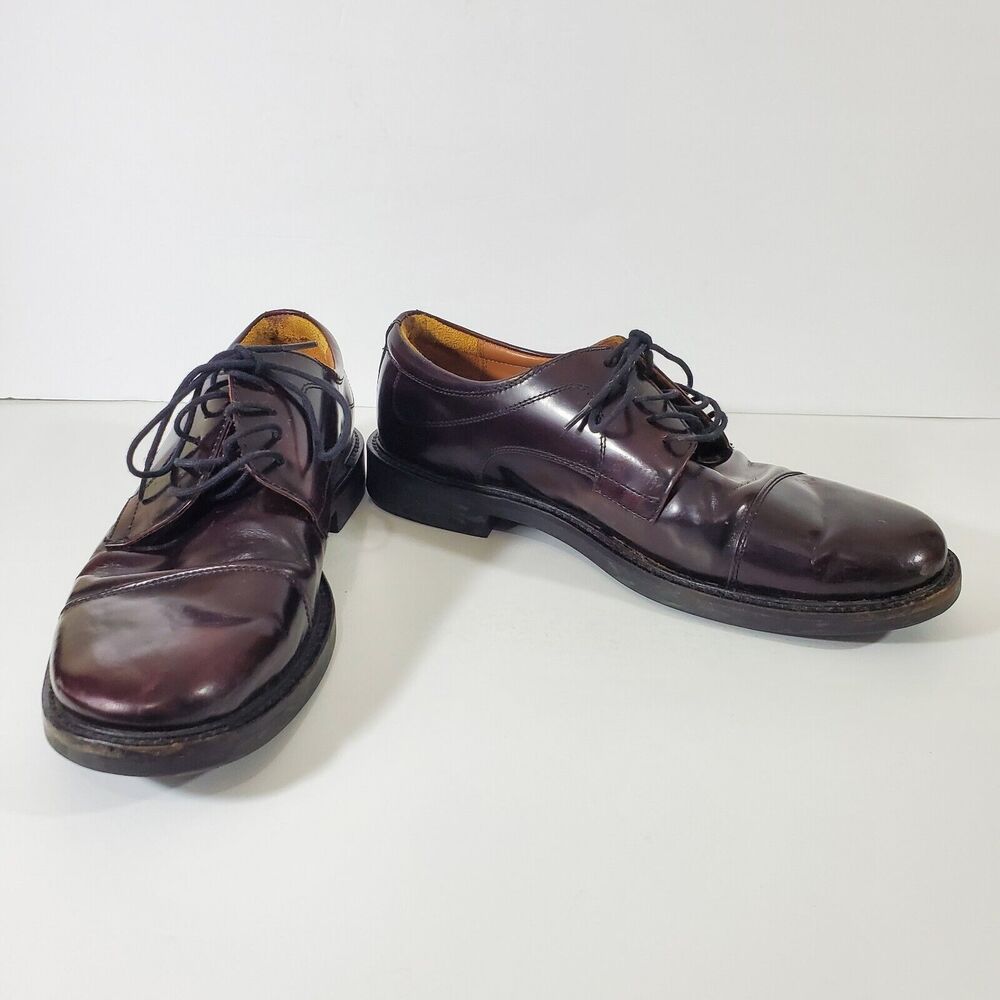 Johnston Murphy Oxford Shoes 9.5 M Minzer Dark Burgundy Lace Up 20-1253 Cap Toe - Picture 7 of 12